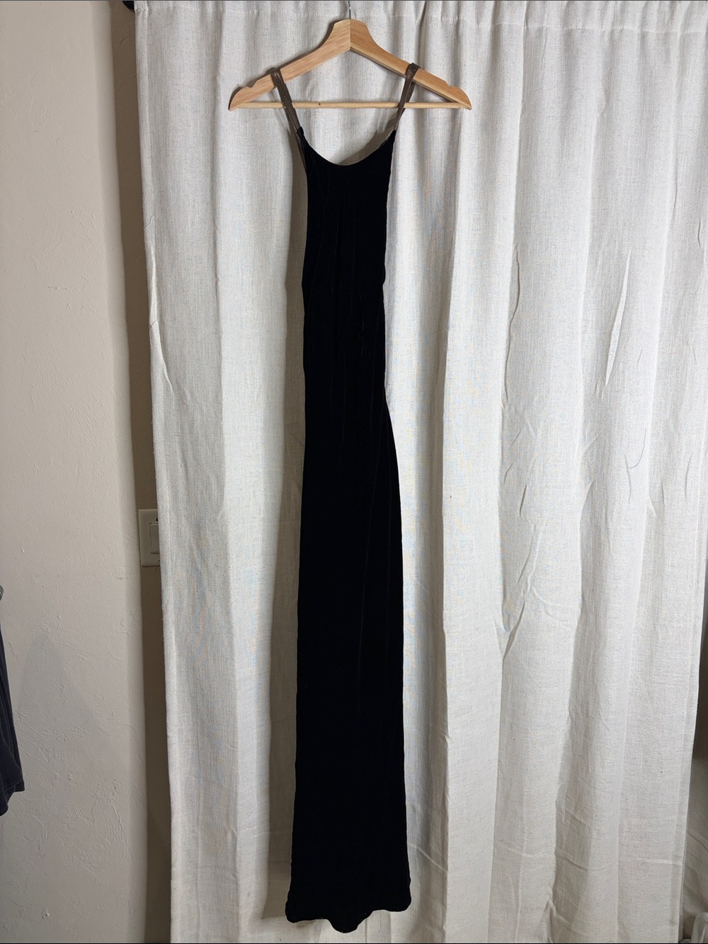 Lauren Ralph Lauren Black Velvet Maxi Slip Dress